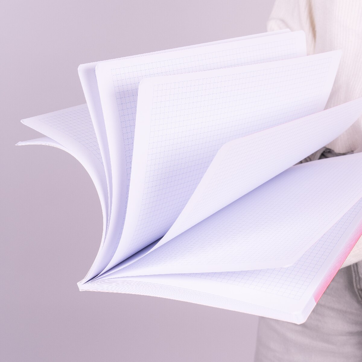 Libreta A4 encolada, papel cuadriculado, 48 hojas de 95 gr/m², colección MILAN nata 624 since 1918, rosa Rosa-4