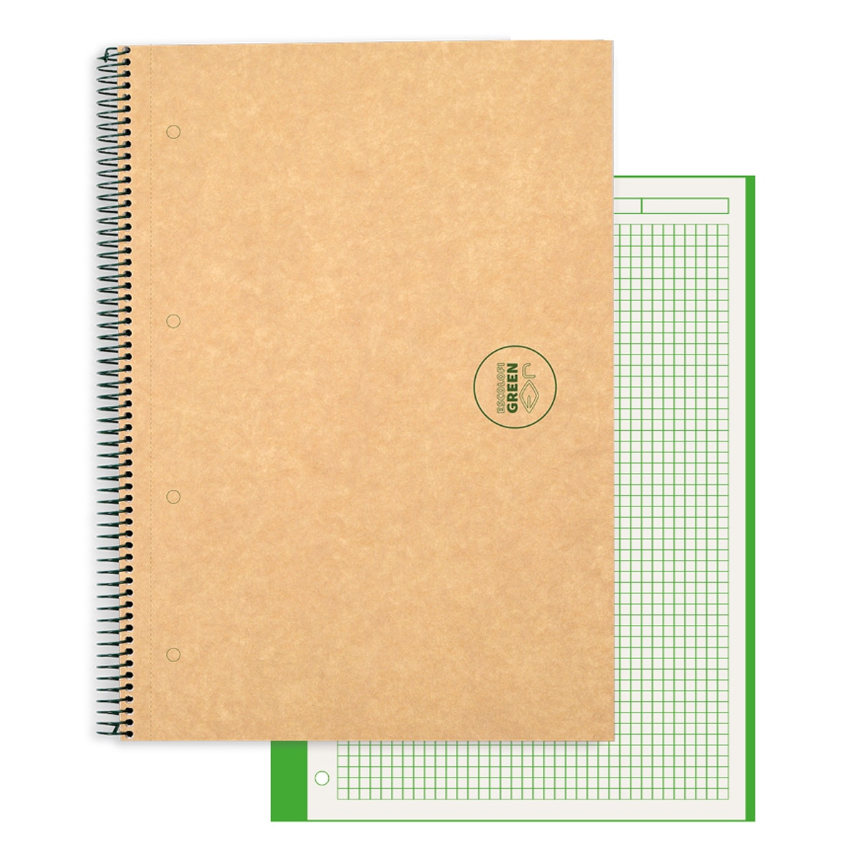 Imagen 0 de Cuaderno A4 80/80  cuadrícula 5x5 microperforado 4 taladros Escolafi Kraft