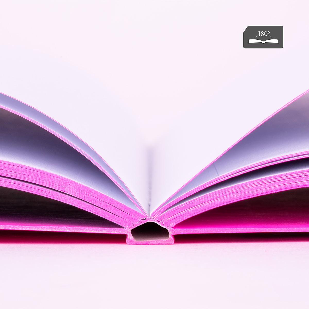Bloco de Notas A4, Papel Quadriculado, 48 Folhas de 95 gr/m², Coleção Sunset - Rosa Rosa / Amarelo-7