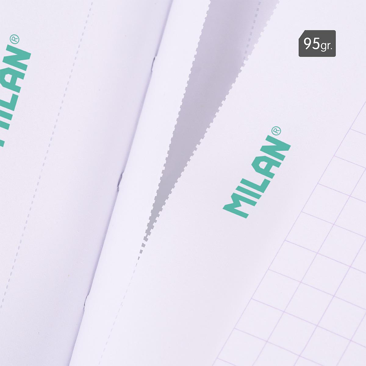 Bloco de Notas A4, Papel Quadriculado, 48 Folhas de 95 gr/m², Coleção Sunset - Turquesa Verde / Roxo-6
