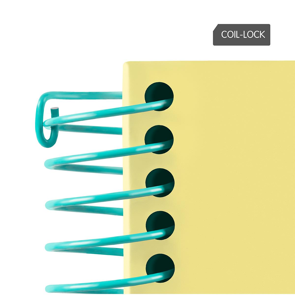 Caderno A4 com Espiral e Capa Dura, Papel Quadriculado, 90 Folhas de 95gr/m², Coleção Sunset - Rosa Rosa / Amarelo-7