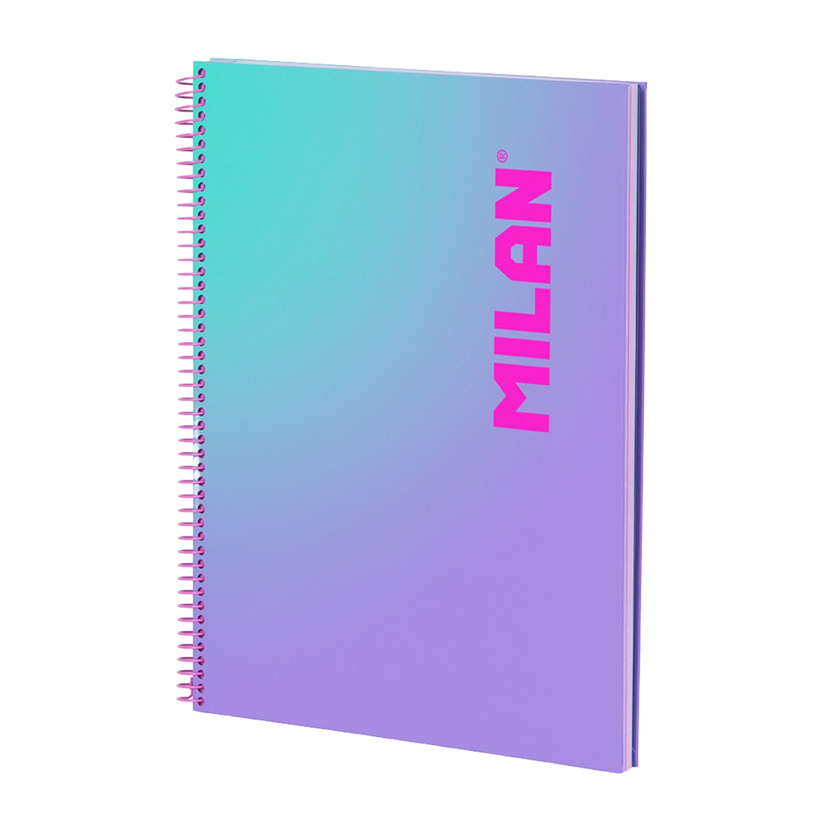 Imagem 0 de Caderno A4 com Espiral e Capa Dura, Papel Quadriculado, 90 Folhas de 95gr/m², Coleção Sunset, Lilás