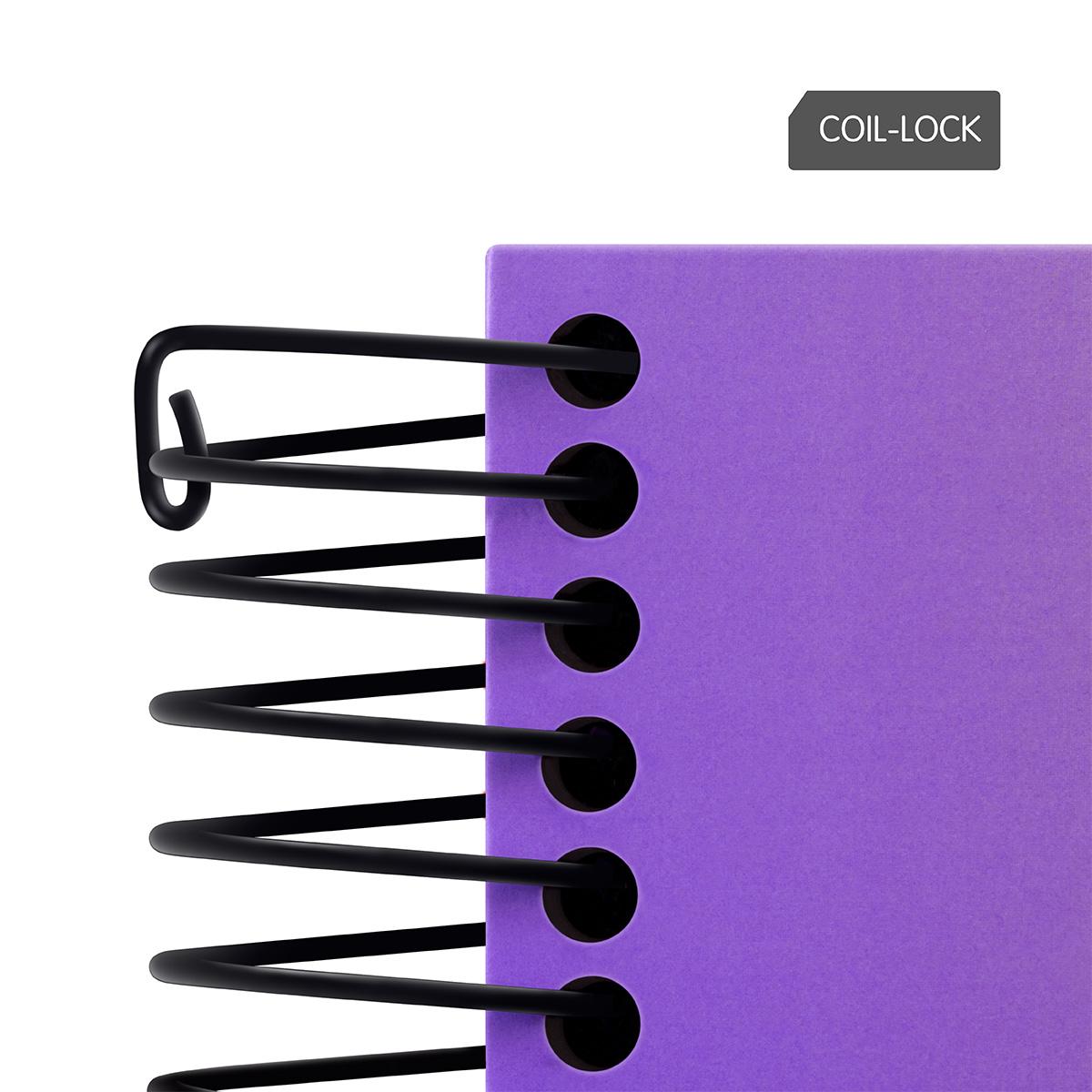 Caderno A4 com Espiral e Capa Dura, Papel Quadriculado, 120 Folhas de 95 gr/m², Coleção Sunset Preto / Multicolor-7