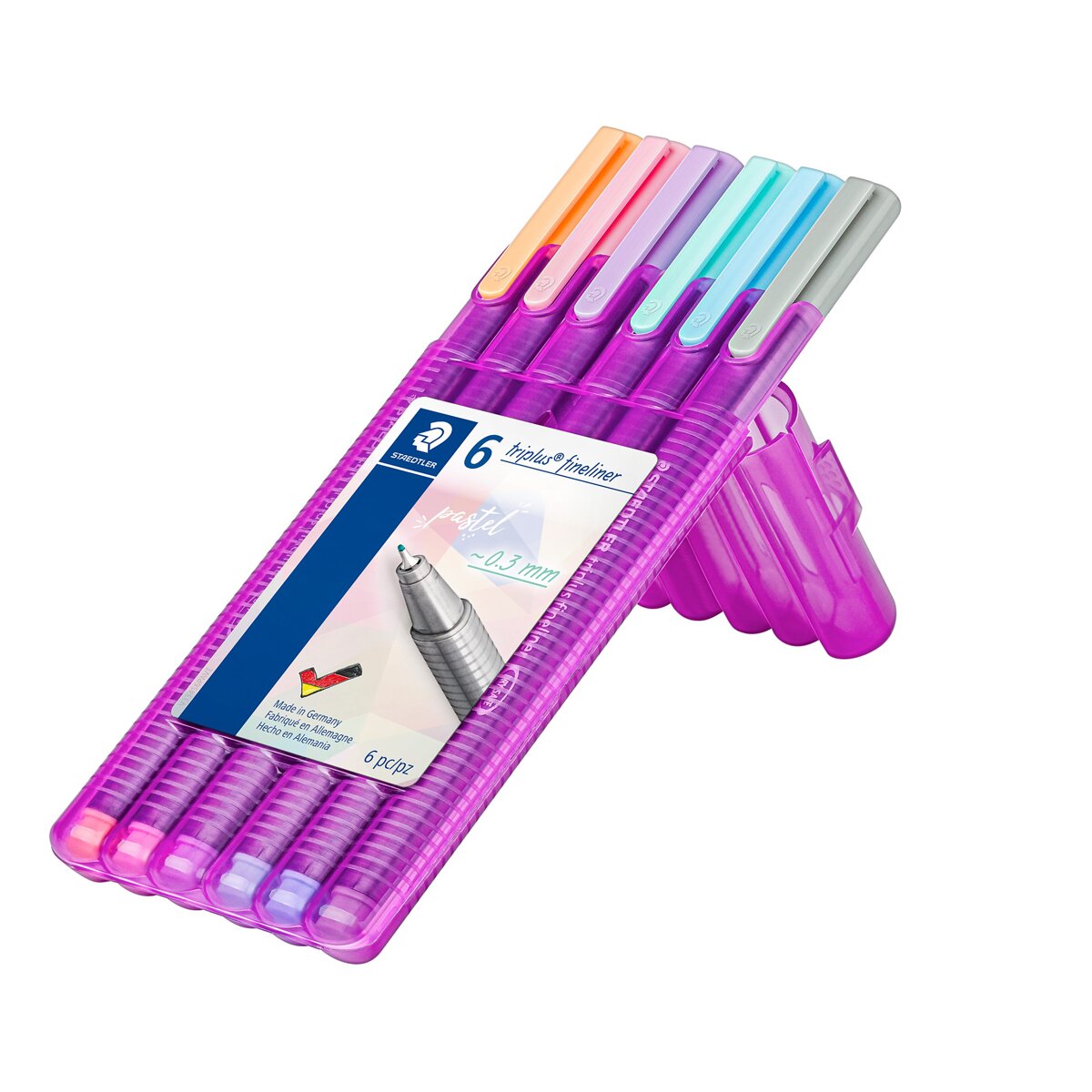 Estojo de 6 marcadores triplus® fineliner pastel 2