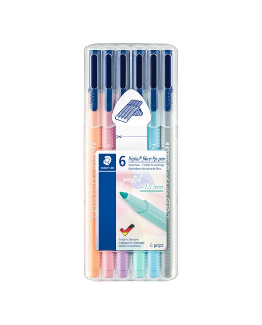 Estojo de 6 marcadores triplus® cor pastel 1