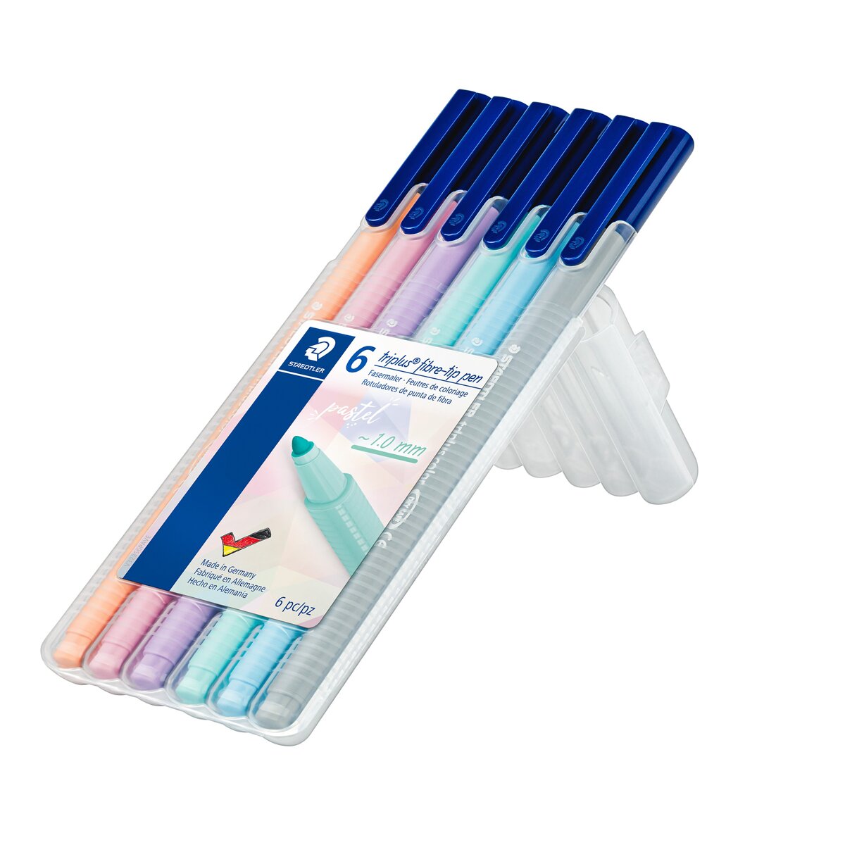 Estojo de 6 marcadores triplus® cor pastel 2