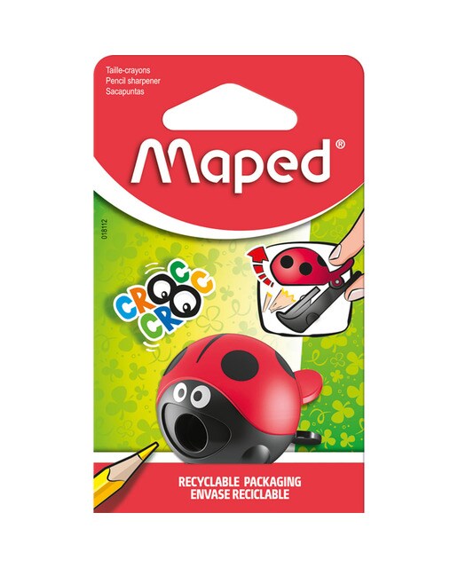 Sacapuntas CROC CROC Con Diseño De Mariquita De 1 Orificio Con Depósito Maped Rojo-1