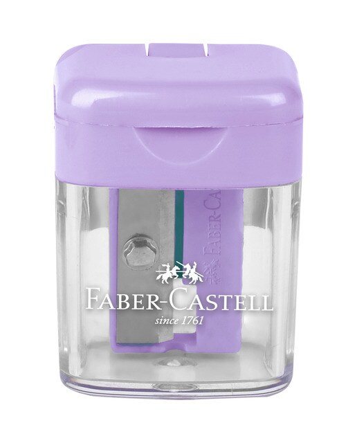 Sacapunta sencillo con deposito Faber-Castell colores pastel Surtido-4