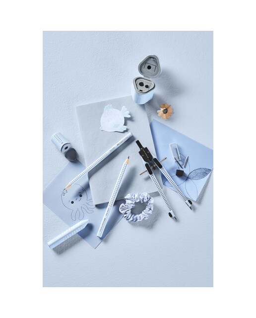 Mini afilalápices grip 2001 sencillo con deposito Faber-Castell color sky blue Sky Blue-3