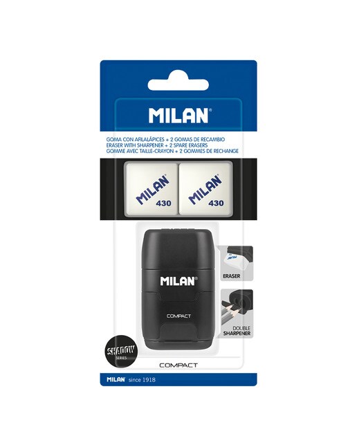 Blister Afia Borracha COMPACT Série Especial Shadow + 2 Borrachas de Recarga Preto-1
