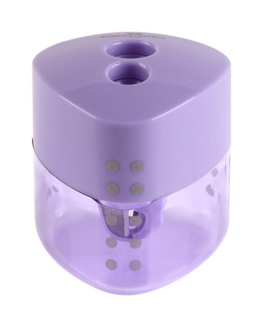 Imagen 3 de Bliste afilalapices auto grip doble Faber-Castell violeta pastel Violeta pastel