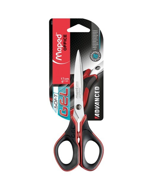 Tijera 17 cm Advanced Gel Maped Negra y Roja