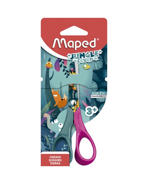 Tijeras jungle fever vivo 12cm cartón Maped Verde-2