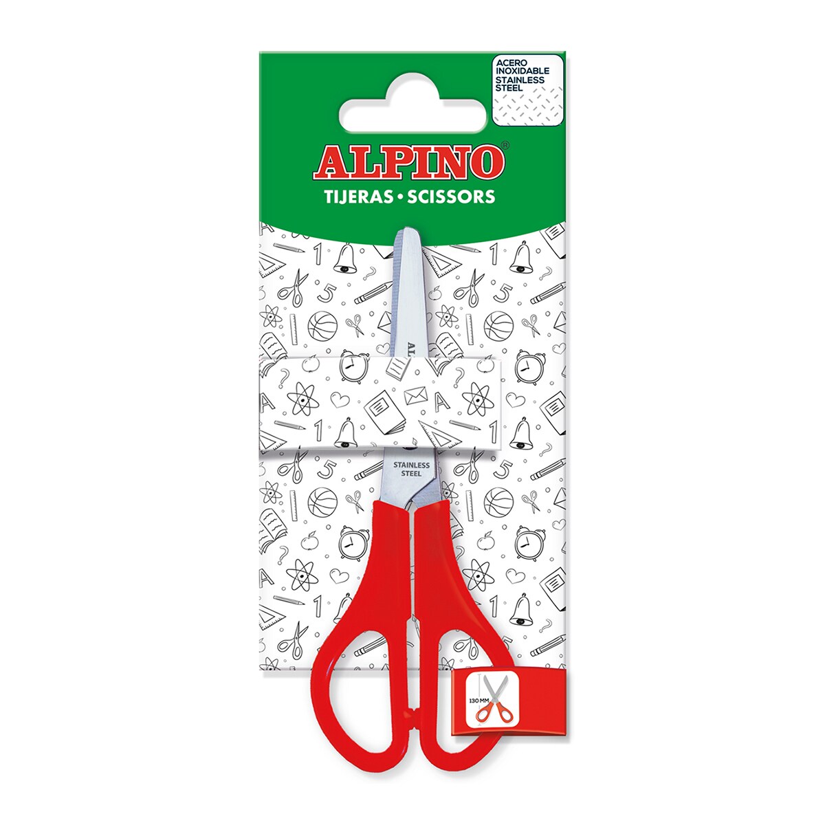 Blister tesoura escolar Alpino 130 mm 1