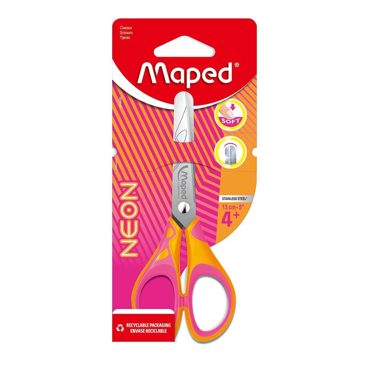Tijera 13 cm Maped neón Multicolor-1