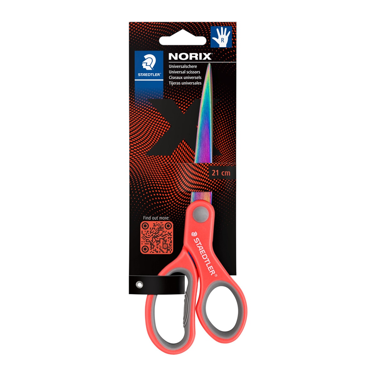 Imagen 0 de Blíster con una tijera,  cuchillas redondeadas en acero inoxidable, STAEDLTER, Color amarillo, coral y turquesa,