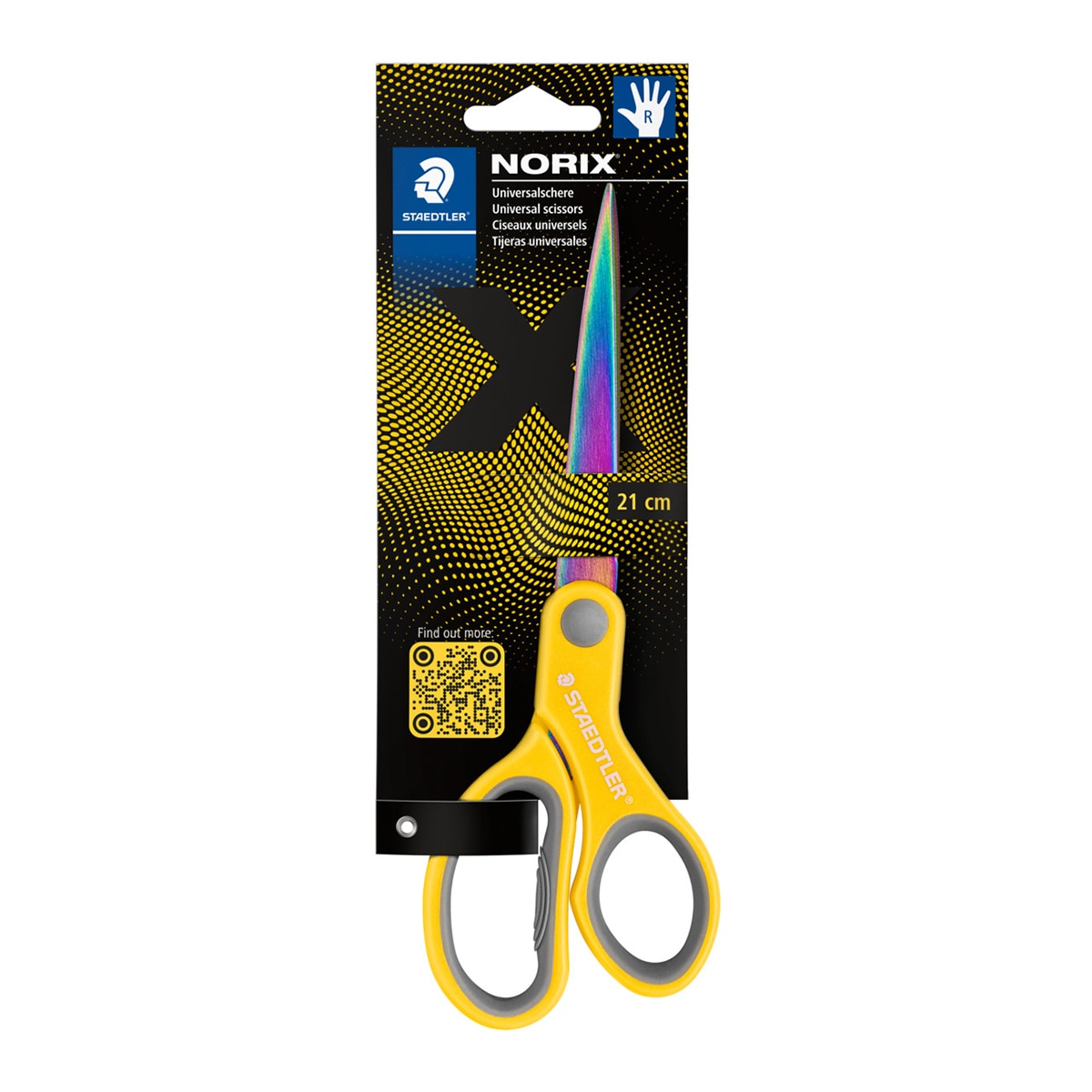 Pack com uma Tesoura,  Lâminas Aredondadas em Aço Inox, STAEDLTER, Cor Amarelo, Coral e Turquesa 3
