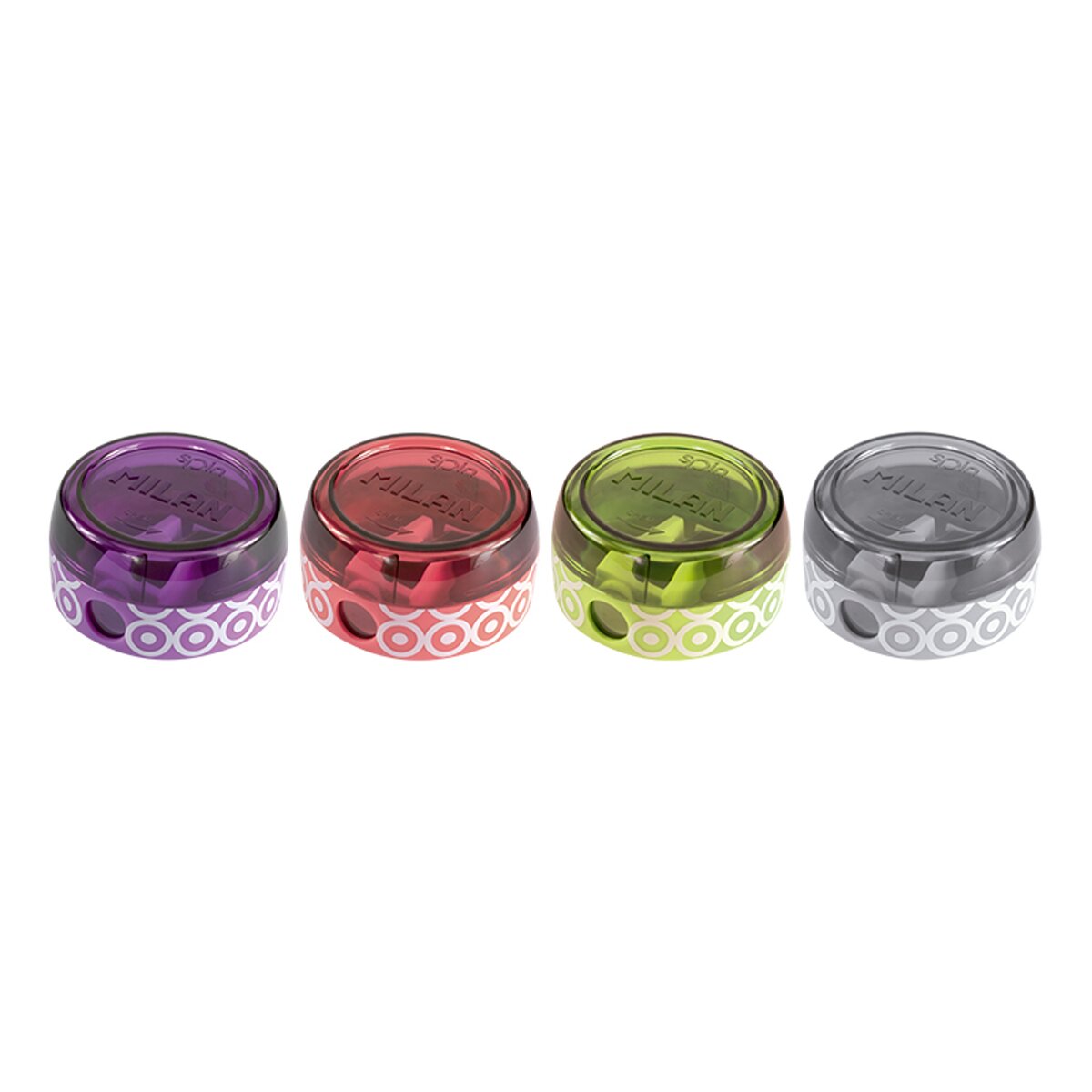 Blister sacapuntas Spin + 4 gomas Milan 430 2