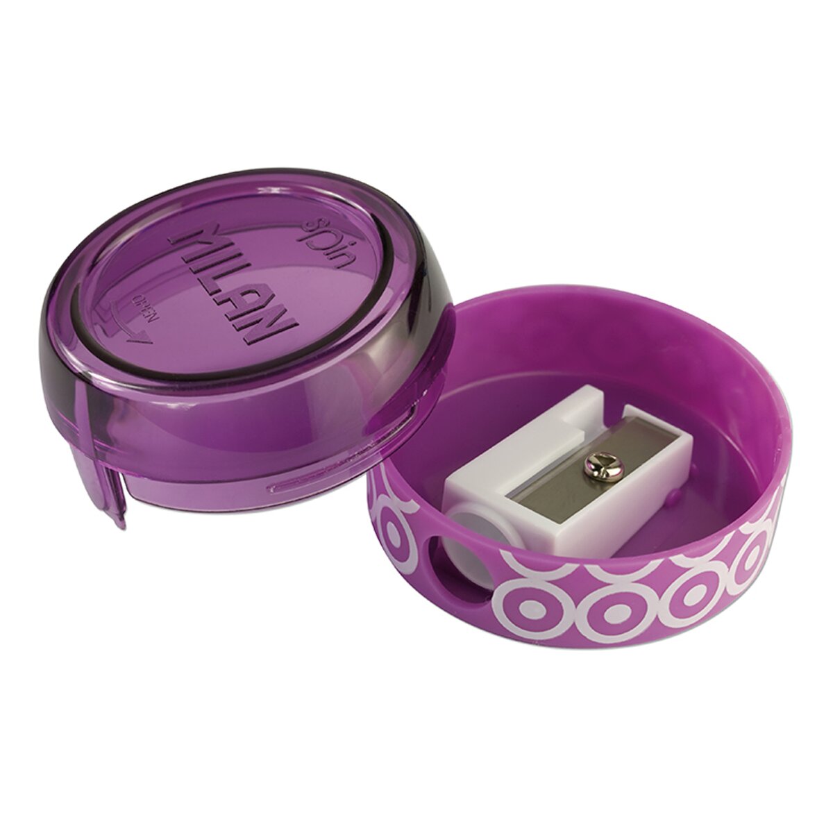 Blister sacapuntas Spin + 4 gomas Milan 430 3