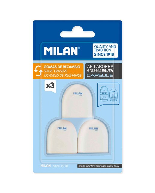 Blister 3 Gomas de Recambio Afilaborra Capsule MILAN 1