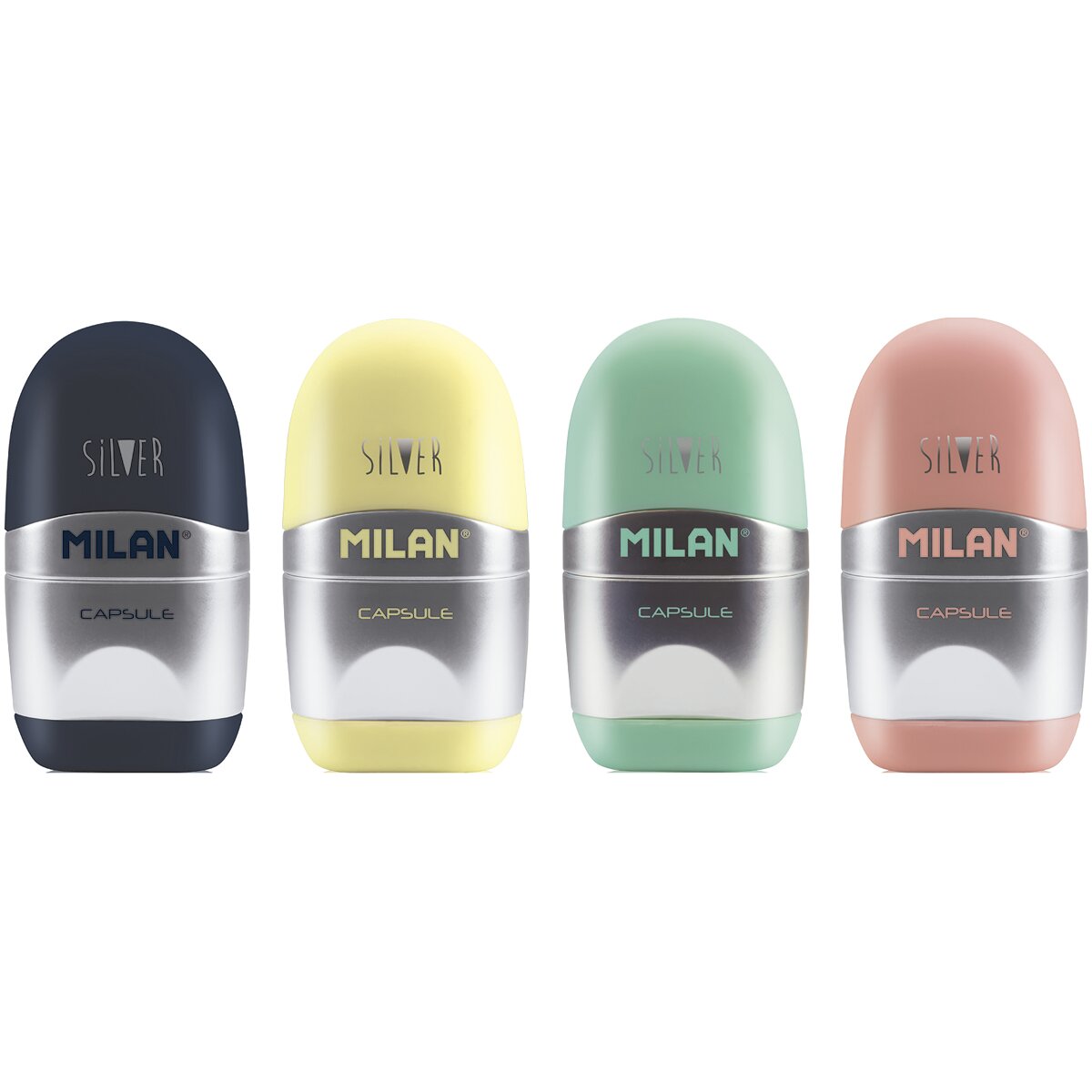 Blister com Afia-borracha Capsule Silver + 2 Borrachas de Recarga Milan 2