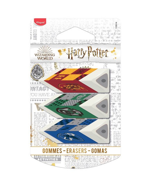 Pack de 3 Borrachas de forma piramidal Harry Potter 1