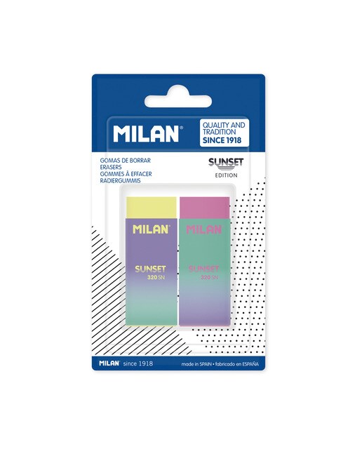 Blister 2 Borrachas Nata® 320, Edição Sunset - Artigo Sortido. Envio realizado de forma aleatória 1