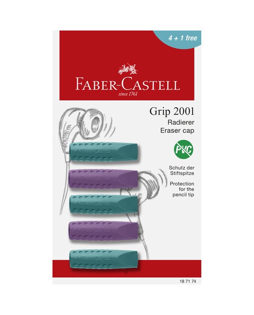 Imagen 0 de Blíster con 5 gomas guardapuntas grip 2001 Faber-Castell