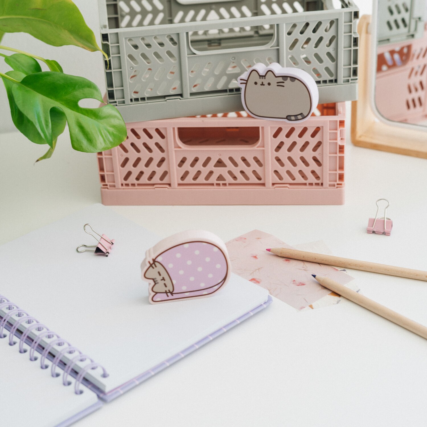 Set de gomas de borrar Pusheen Moments Erik lila Lila / Rosa-4