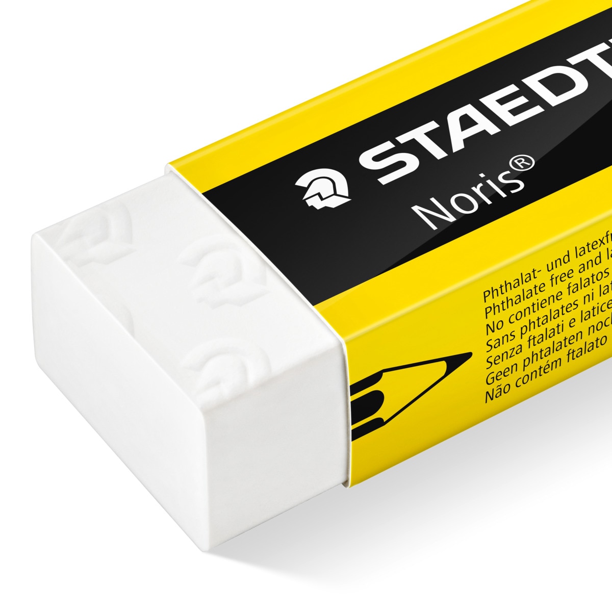 Goma Noris 65x23x13mm, sin ftalatos ni látex, STAEDTLER, color amarillo y negro, 2