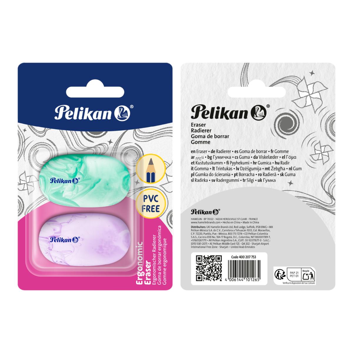 Borracha Pelican Vinil Ergonomic Eraser Branco-6