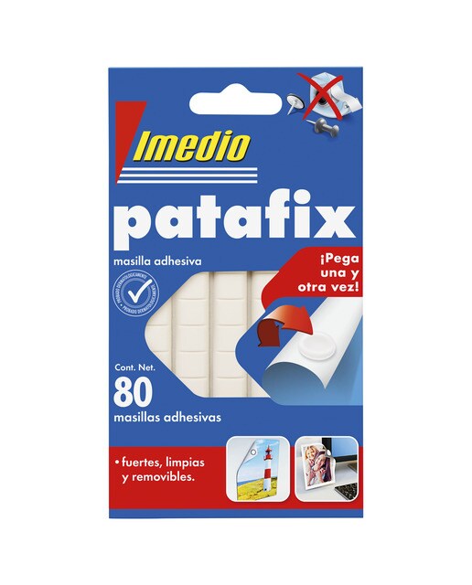 Blister masilla adhesiva blanca removible Patafix 80 unidades Imedio Azul-1