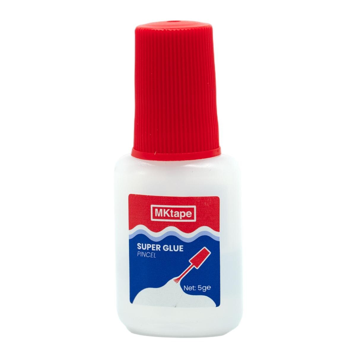 Blíster Bote Super Glue 5gr con Pincel Mktape Rojo-2