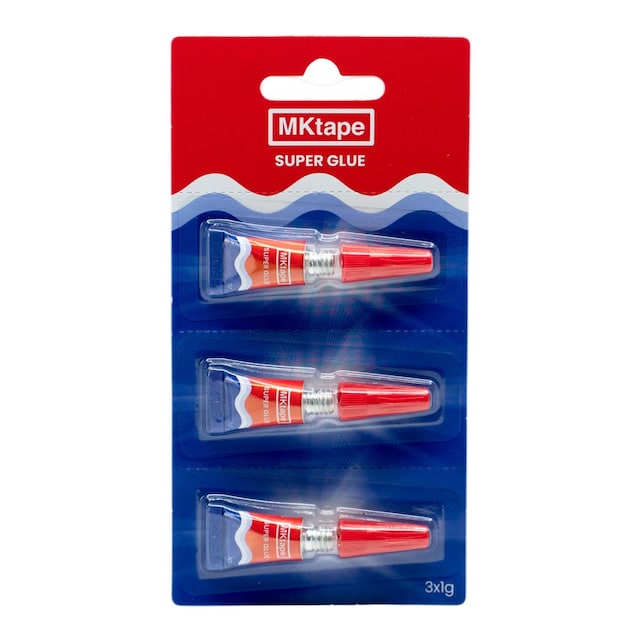Imagen 0 de Blíster 3 tubos Super Glue 1gr Mktape