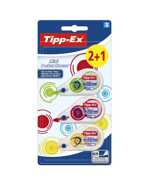 Imagen 0 de Pack de 2+1 cintas correctoras Tipp-Ex mini pocket mouse fashion BIC