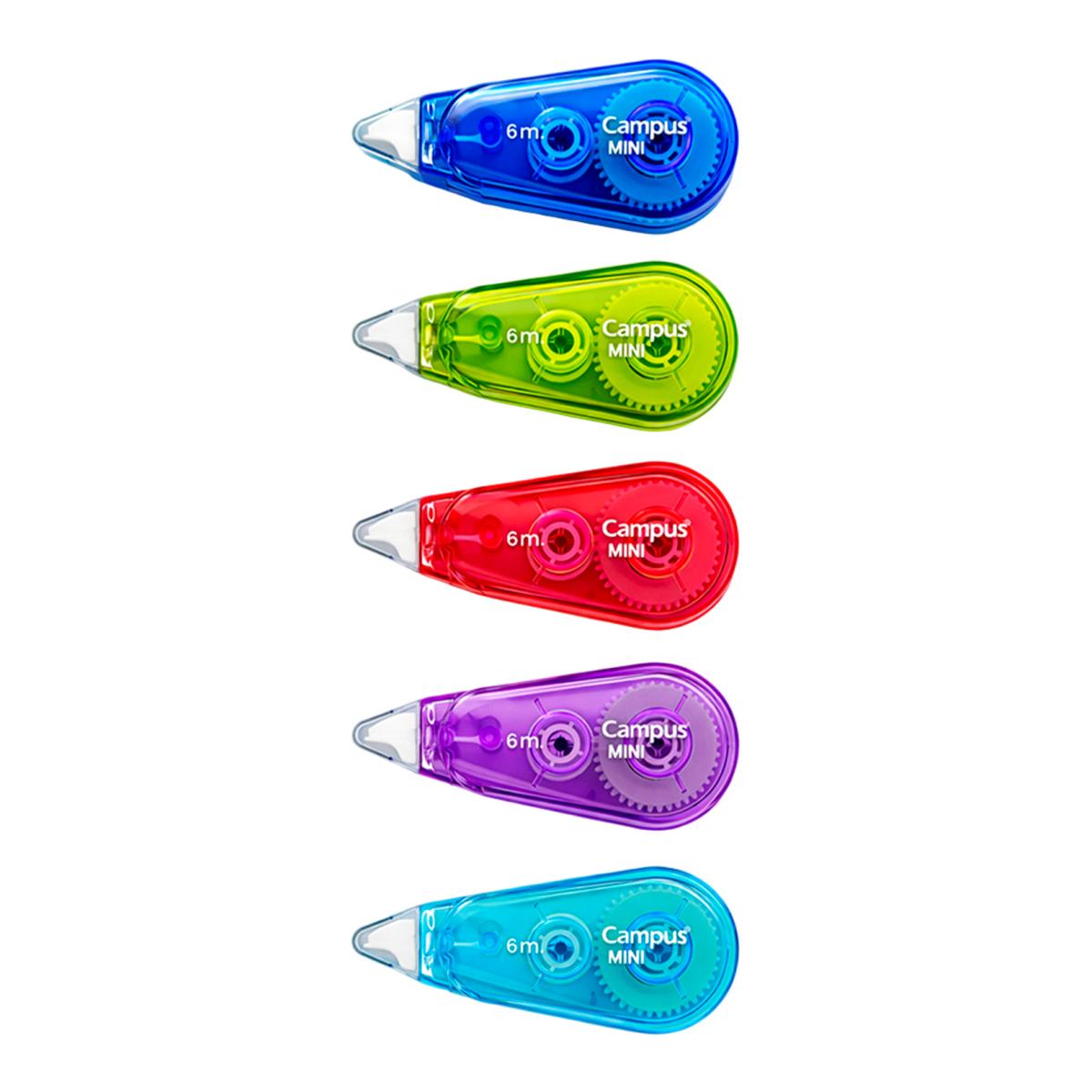 Corrector en cinta mini  5mm x 6m Campus colores flúor Surtido-2