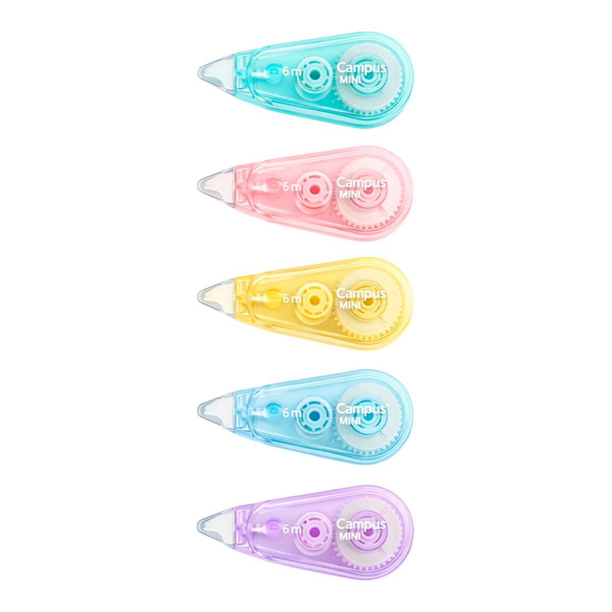 Corrector en cinta mini 5mm x 6m Campus colores pastel Surtido-2