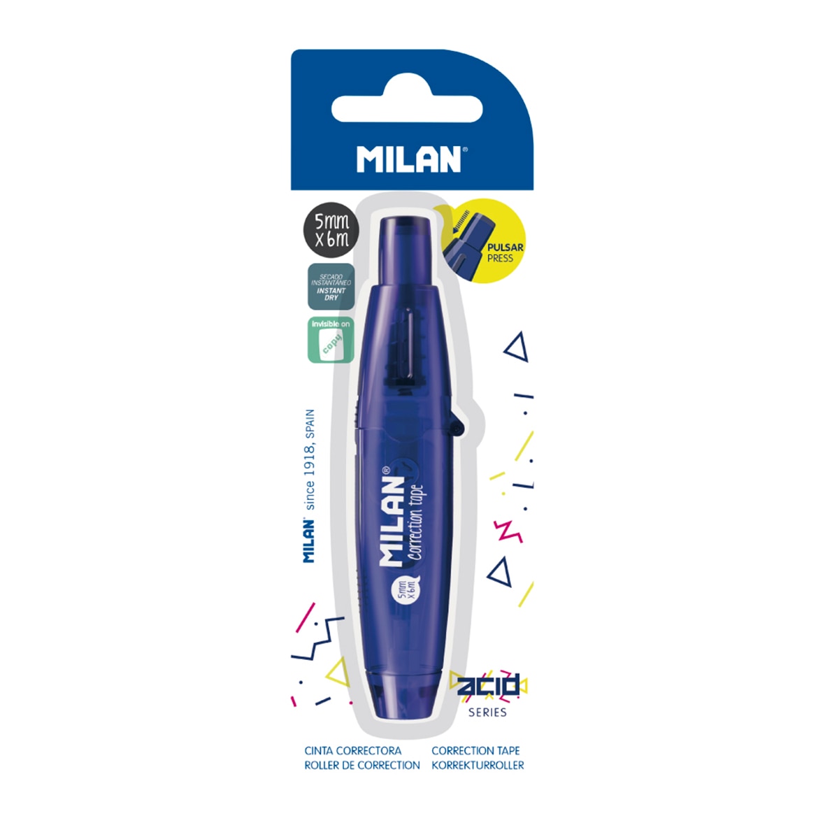 Imagem 0 de Fita Correctora com Pulsador 5 mm x 6 m Serie Acid - Azul