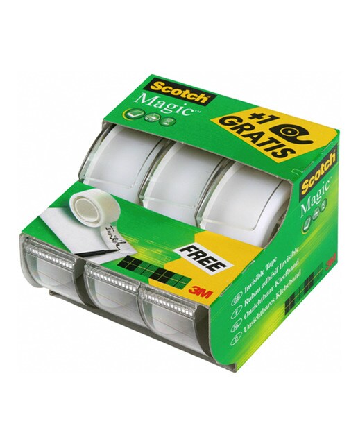 Imagem 0 de Fita Invisível - 3 Porta-rolos 2 +1 grátis Scotch