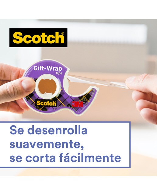 Cinta satinada para envolver regalos 19 mm x 15m Scotch Transparente-3