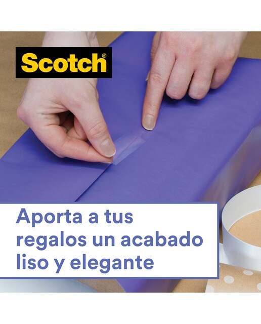 Cinta satinada para envolver regalos 19 mm x 15m Scotch Transparente-4
