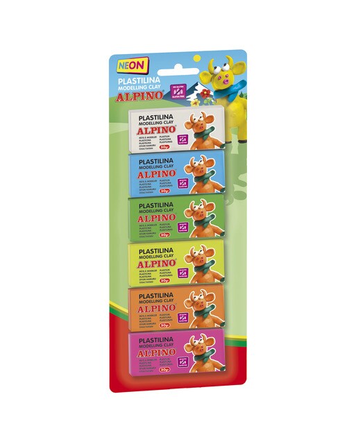 Blister com 6 blocos de plasticina flúor Alpino 1