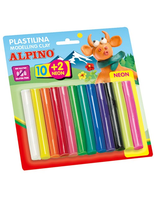 Imagen 0 de Blister Plastilina Alpino Neón 10+2 Barras