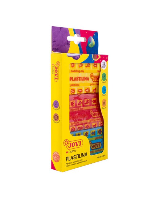 Blister 3 Pastillas de Plastilina Jovi 50 gr Colores Surtidos Multicolor-1