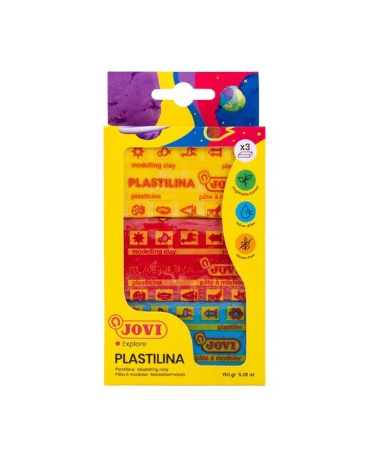 Blister 3 Pastillas de Plastilina Jovi 50 gr Colores Surtidos Multicolor-2
