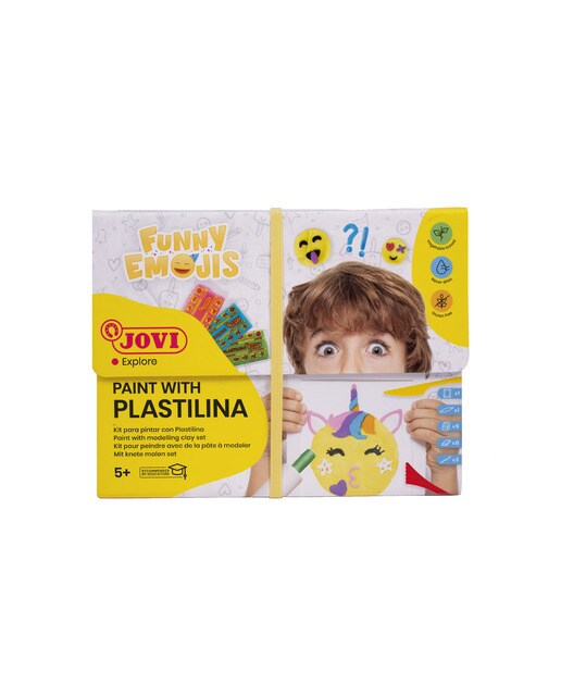 Kits Temáticos para Pintar com Plasticina Funny Emojis Multicolor-2