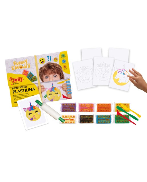 Kits Temáticos para Pintar com Plasticina Funny Emojis Multicolor-4