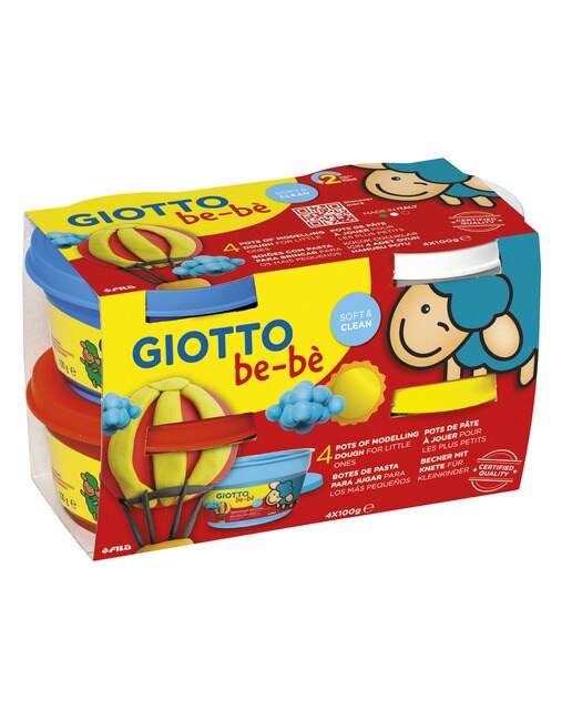 Imagem 0 de Conjunto Pasta para Brincar Be-Bè 4x100 g - Azul, Branco, Vermelho, Amarelo