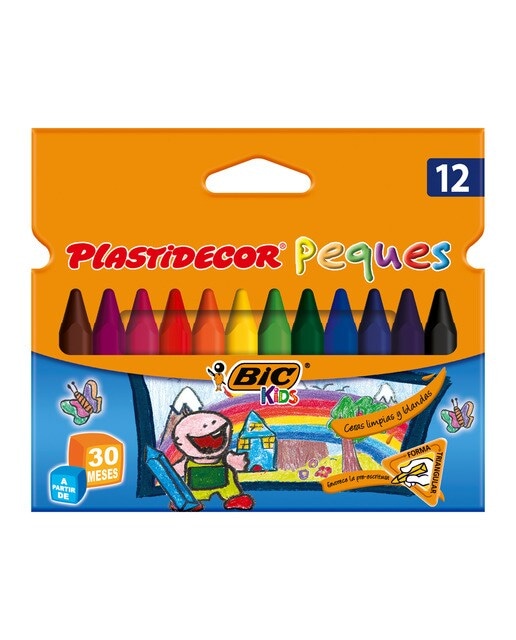 Pack de 12 Ceras Plásticas Colorear  Kids Plastidecor Triangle BIC