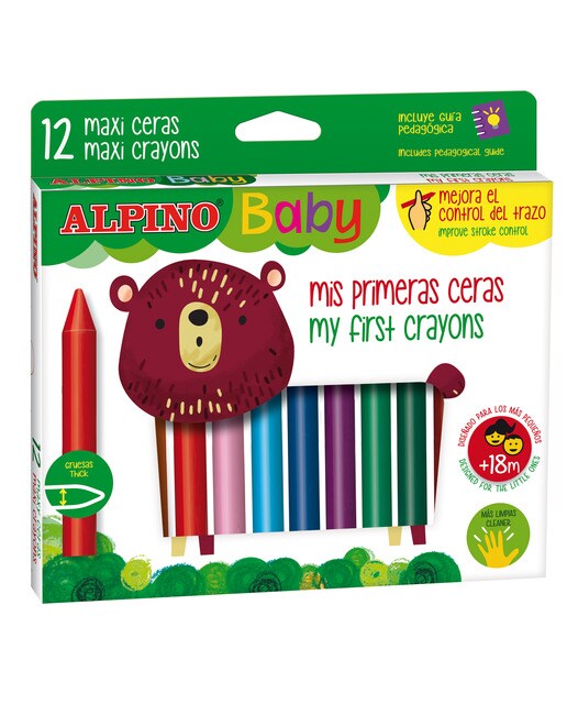 Imagen 0 de Pack 12 Ceras Colores Alpino Baby